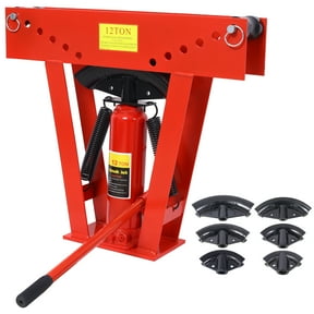 Hydraulic Pipe Bender 12-Ton 6 Dies Metal Bender Adjustable 90-180 Degree