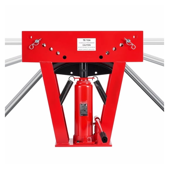 Hydraulic Pipe Bender 16 Ton - Manual Tube Bending Machine with 8 Dies (1/2"-3") & Adjustable Rollers, for Exhaust, Railing, Construction