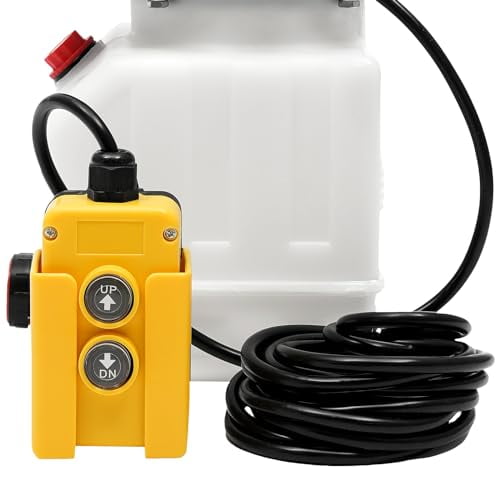 Hydraulic Power Unit 4.23 Quart Hydraulic Pump Single/Double Acting Hydraulic Power 12V, Hydraulic Pump Power Unit for Dump Trailer Car Lifting (Double)