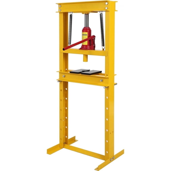 Hydraulic Press, 12 T Shop Press, Adjustable H-Frame Hydraulic Press, Bench Press with Removable Platens for Metalworking and Shop Work