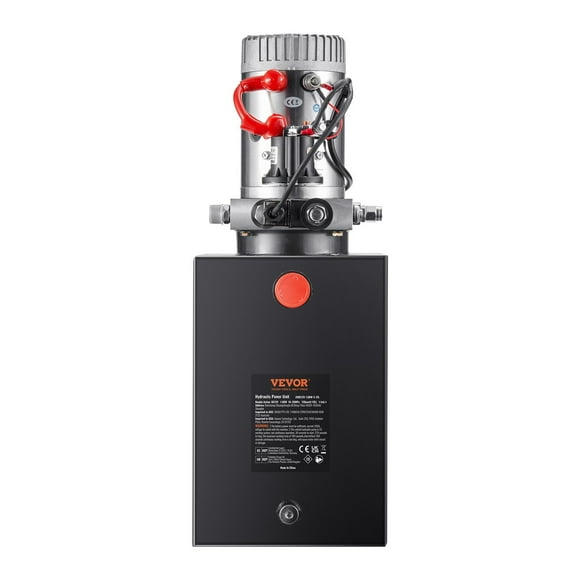 Hydraulic Pump, 12 Quart Hydraulic Power Unit, Single Acting Dump Trailer Pump, 0.91 GPM Flow Rate, 3200 PSI Max Relief Pressure, DC 12V Hydraulic Pump for Dump Trailer Car Lifting