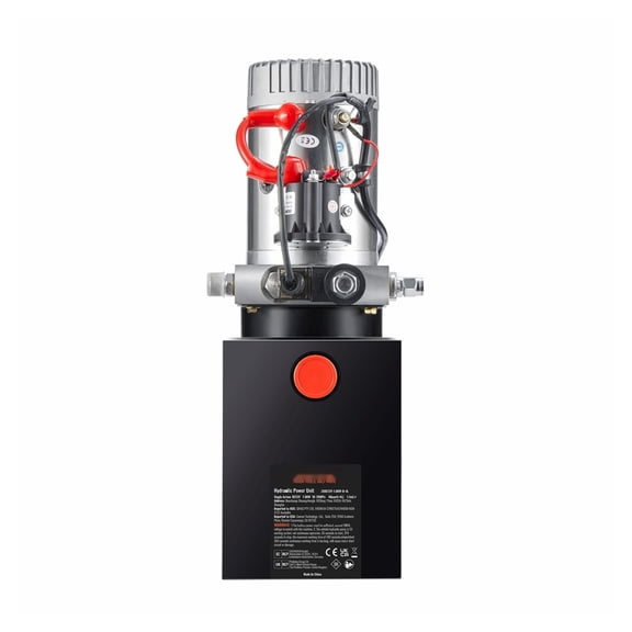 Hydraulic Pump 12V DC 4 Quart, 3200 PSI Single Acting Power Unit for Dump Trailer, Car Lift, Shear Forks, 0.91 GPM Flow Rate