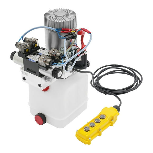 Hydraulic Pump, 4.5 Quart Hydraulic Power Unit, Double Acting Hydraulic Pump, 12V DC Hydraulic Pump for Dump Trailer Car Lifting 3000RPM