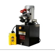 Hydraulic Pump 6 Quart Double Acting Hydraulic Power Unit 12V DC, 3200 PSI Max Relief Pressure, Hydraulic Pump Dump Trailer Hydraulic Pump, SAE # 6 Port,Steel