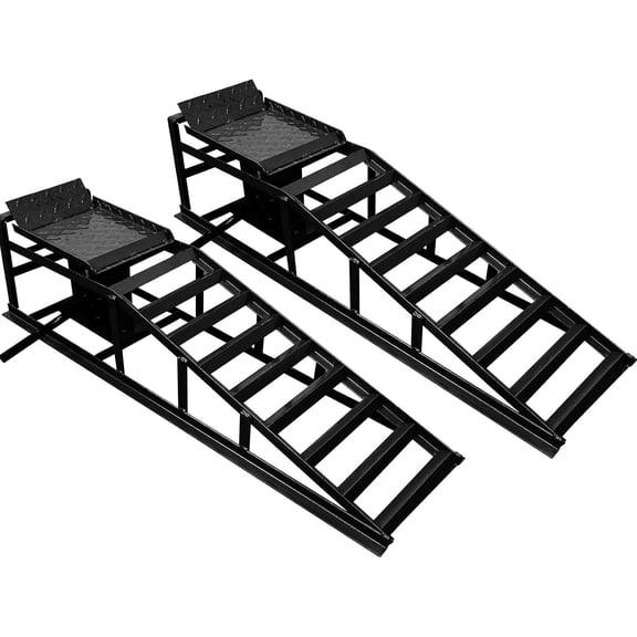 Hydraulic Ramps Heavy Duty Auto Service Ramps Hydraulic Lift | 11000 Pound 5-Ton for Maintenance or Oil Change (Black, 45.3" L x 10.2" W x 15" H) 2 count