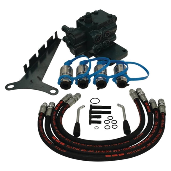 Hydraulic Remote Valve Kit Compatible with Ford 5610 6610 7610 Tractor Double Spool with Hoses 1/2 Inch ISO 5675 Quick Couplers All Mounting Hardware Replaces 83944760 HYM40-0476