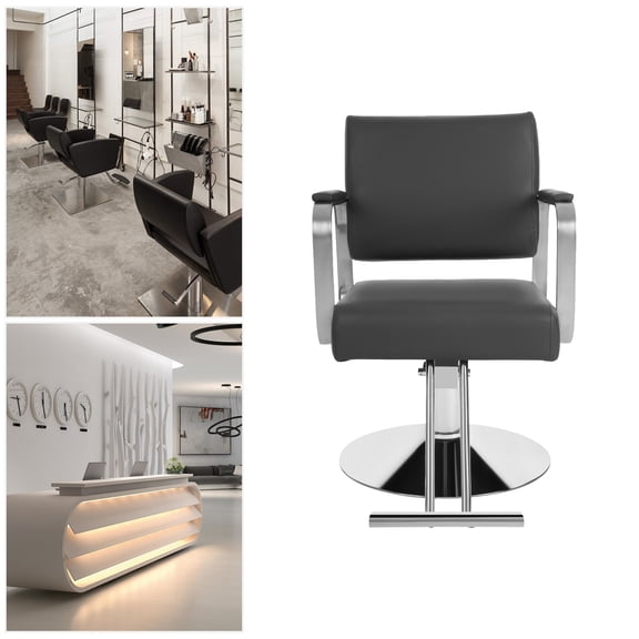 Hydraulic Salon Chair with Adjustable Height, 440lbs Capacity, 360 Swivel, Black