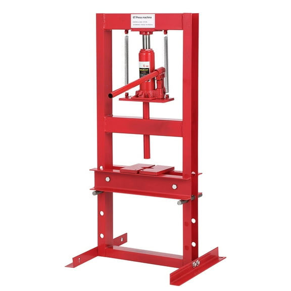 Hydraulic Shop Press, 6 Ton/12Ton/20Ton,  H-Frame, 4-Hole Adjustable Height, Shop Bearing Press with Stamping Plates for Garage or Professional Users