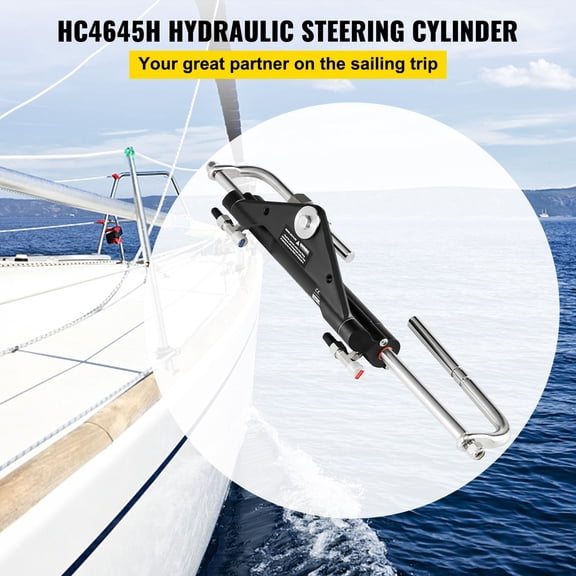 Hydraulic Steering Cylinder HC4645H Front Mount Hydraulic Outboard Marine Steering Cylinder Suit for Up to 150HP Boats Steering