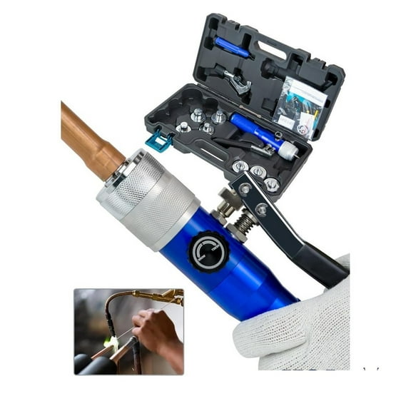 Hydraulic Swaging Tool Kit with Tube Cutter and Deburring Tool 7 Expander Heads Included HVAC/R Installation and Repair 3/8" to ,Easy Manual Operation
