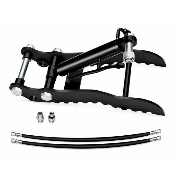 Hydraulic Thumb Kit for 3 Ton Mini Excavator, L-Bracket Grapple Attachment with 2 Hydraulic Hoses, Anti-Slip Claw for Rock Breaking & Debris Handling