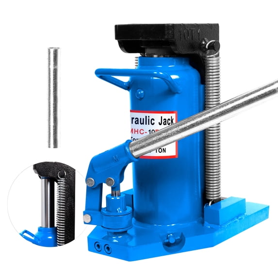 Hydraulic Toe Jack Lift, 10T-20T Dual Load, Alloy Steel Blue Body, Overload Prevention Spring, Workshop, Factory Floor