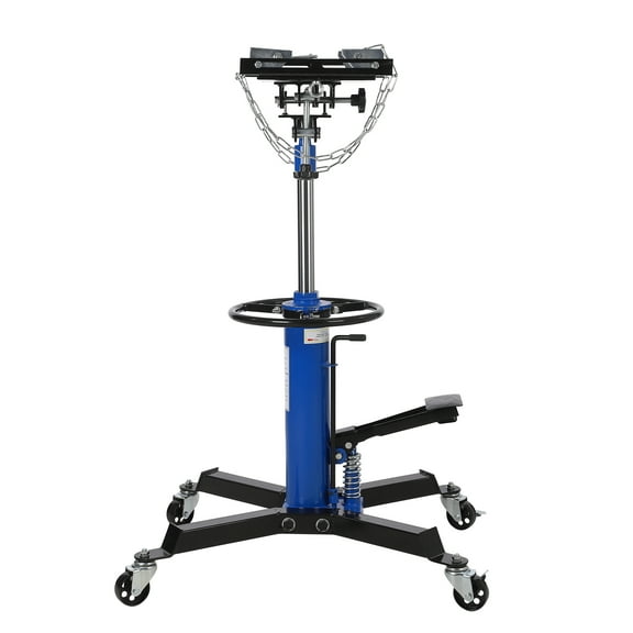 Hydraulic Transmission Jack 1100 LBS (1/2 Ton) Capacity, 33.8"-70.8" Telescoping Lift, Heavy Duty with Foot Pedal & 360° Swivel Wheels, Blue