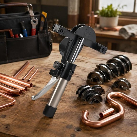Hydraulic Tube Bender Kit, for 1/4 to 7/8 Inch Copper Aluminum Pipes, 90 Degree HVAC Pipe Bending Tool Set with 7 Dies Hhw-22B