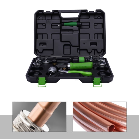 Hydraulic Tube Expander, Highly Adaptable Efficient Cutting Swaging Tool Kit with Tube Cutter, Deburring Tool&7 Expander Heads for Expanding Copper Pipes, Brass, Aluminum Tubes 3/8 to 1-1/8 Inches