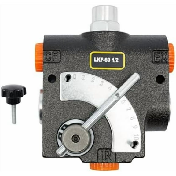 Hydraulic Variable Flow Control Valve,Adjustable Flow Rate 0-16 GPM Hydraulic Directional Control Valve,Hydraulic Acting Valve for Small Tractors,Tractor Loaders, Log splitters$$Plumbing & HVAC