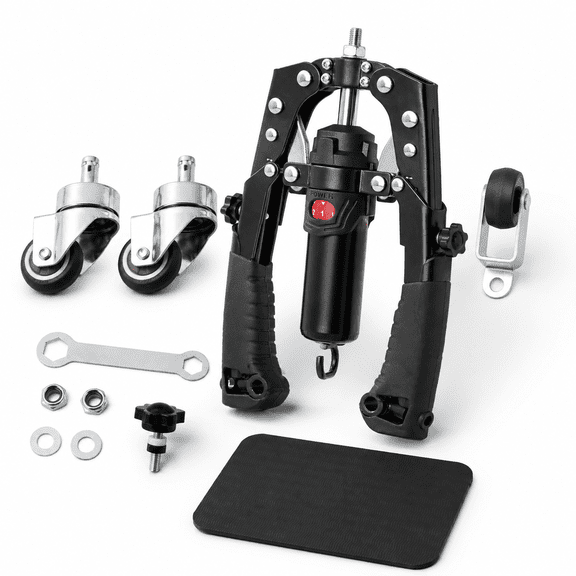 Hydraulicr 1/3-in-1 Adjustable 22-440lbs Chest Expander With Ab Roller Wheel Home Gym Full Body Fitness For Shouldering Men Women