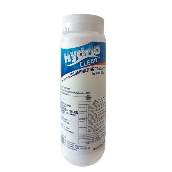 Hydria Clear 1" Bromine Tablets for Pools and Spas, 1.5 lbs