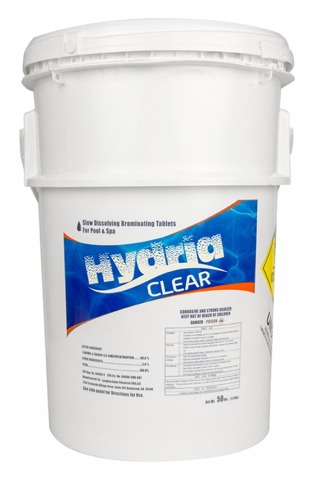 Hydria Clear 1" Bromine Tabs for Pools and Spas, 50 lbs