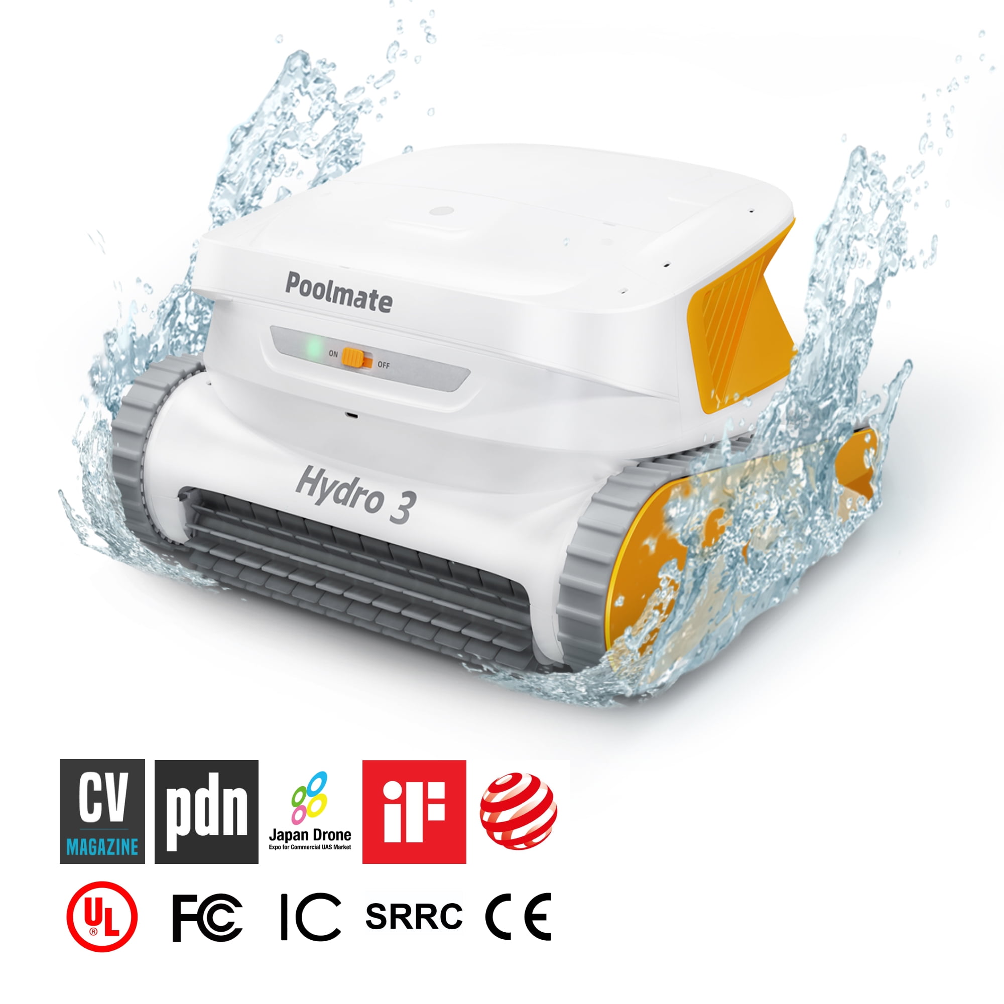 Hydro 3 Cordless Robotic Pool Cleaner,Wall Climbing Function, 200mins Runtime, 2 Brushless Motor + 4.1L Filter Basket Ideal for Inground Aboveground Pools