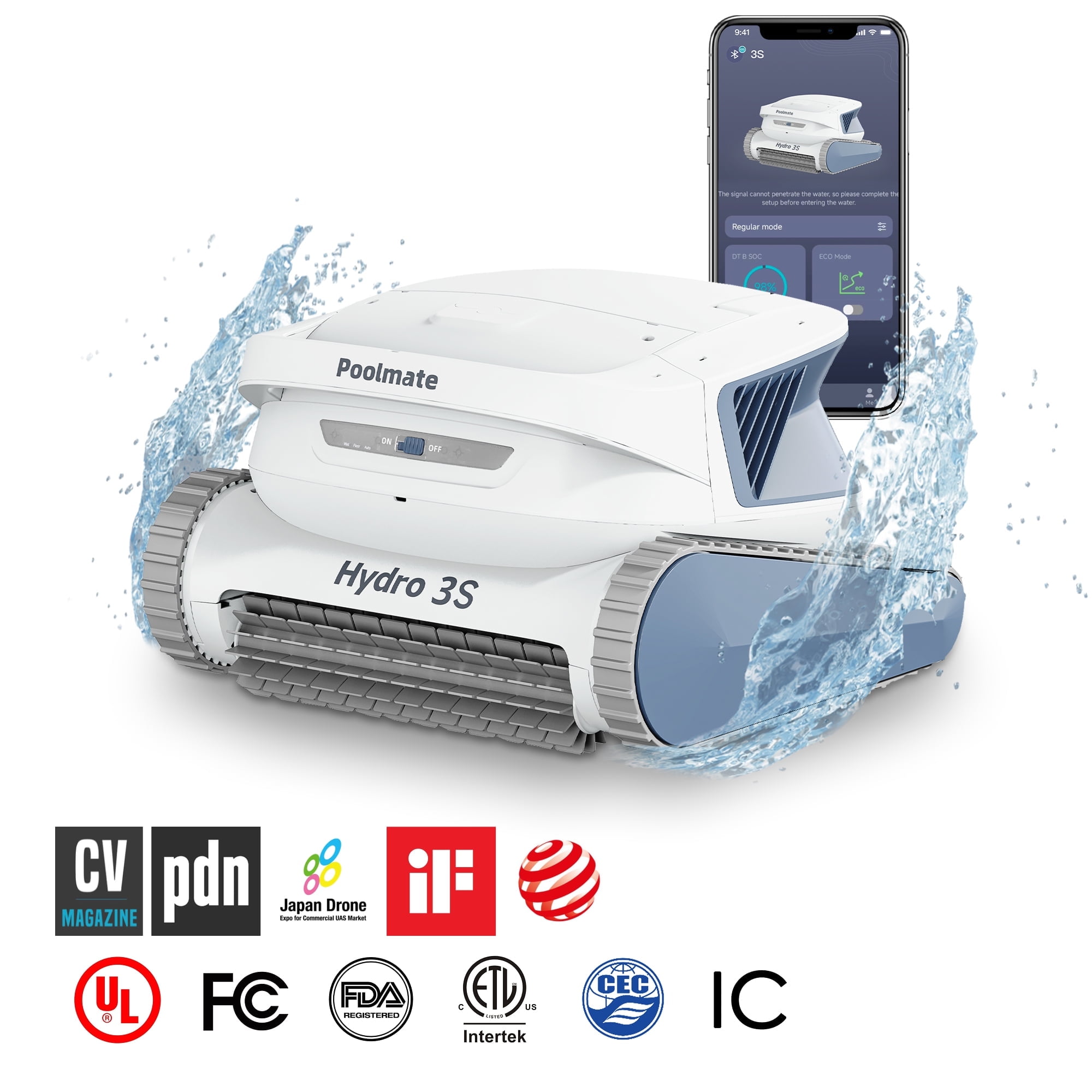 Hydro 3S Cordless Robotic Pool Vacuum for Inground Pools, 4 Cleaning Modes, App Control Ideal,pool robot vacuum for inground pools