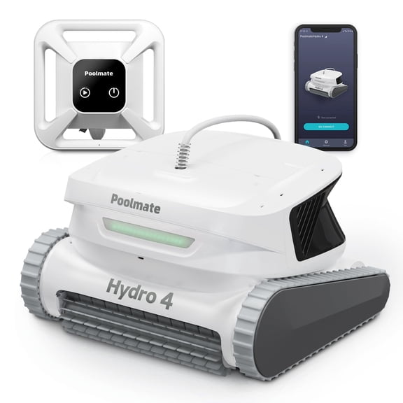 Hydro 4 Cordless Robotic Pool Cleaner,Pool Vacuum for Inground Aboveground Pools, 4.1L Filter Basket, Floor Wall Waterline Cleaning, Pool Cleaner Robot Ideal for Pools up to 50 FT in Length