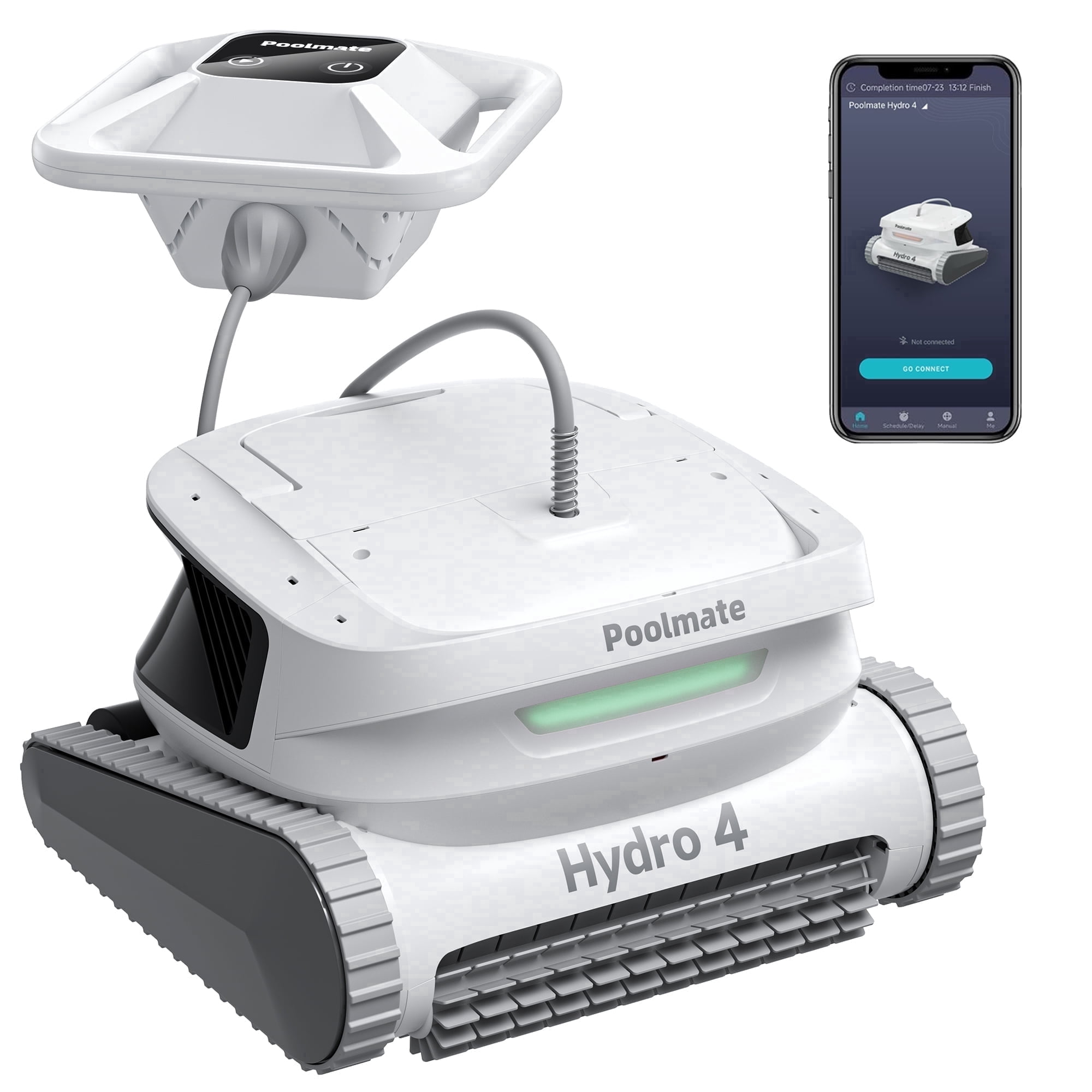Hydro 4 Cordless Robotic Pool Cleaner,Pool Vacuum for Inground Aboveground Pools, 4.1L Filter Basket, Floor Wall Waterline Cleaning, Pool Cleaner Robot Ideal for Pools up to 50 FT in Length