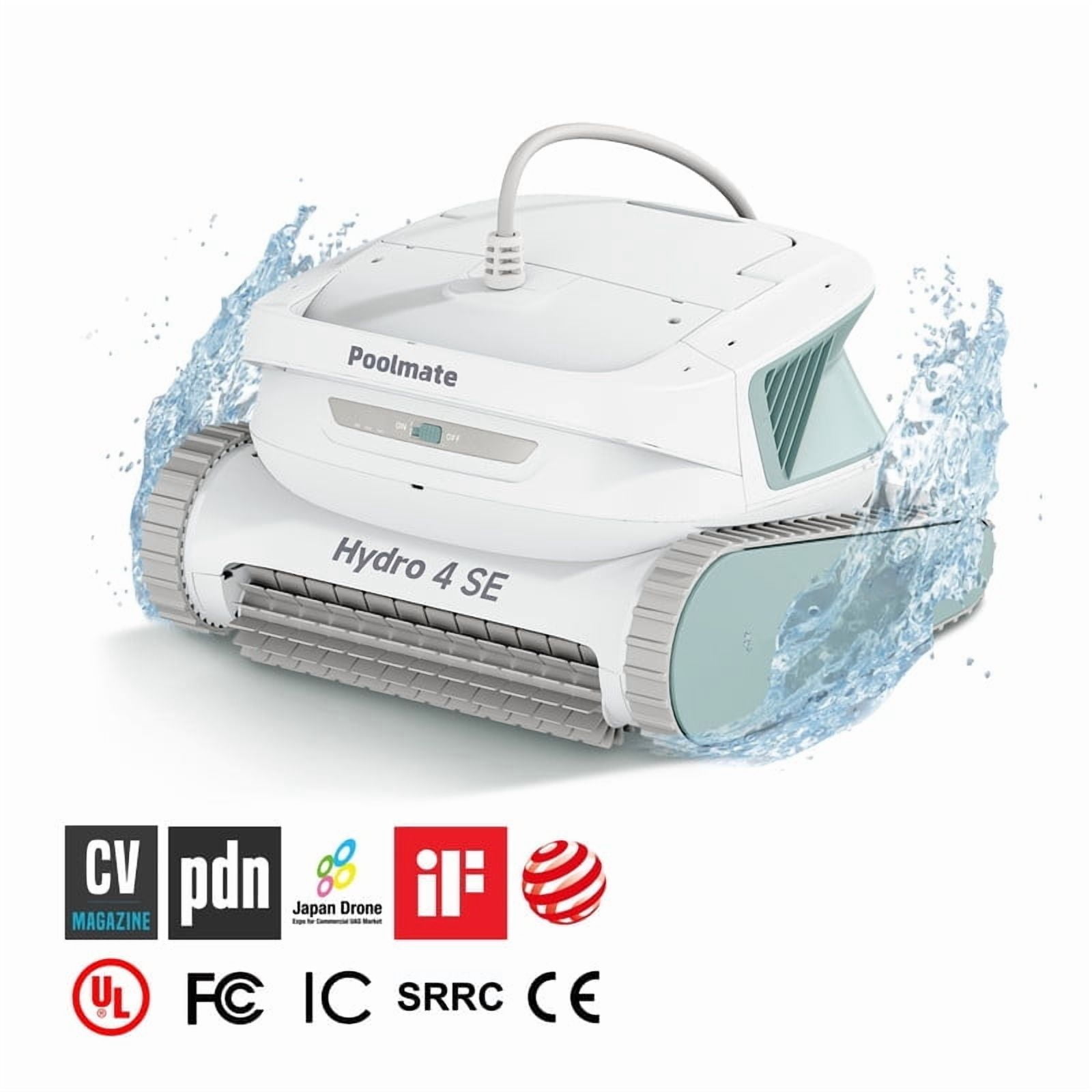 Poolmate Hydro 4SE Corded Automatic Robotic Pool Vacuum Cleaner, 40FT Cable, 4 Cleaning Modes