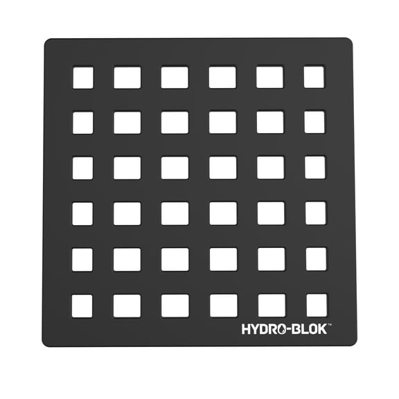 Hydro-Blok LOW PROFILE Drain Cover - Matte Black- HBLPDC