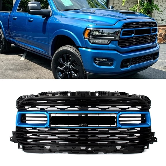 Hydro Blue Pearl Bumper Grille w/ Camera Hole for 19-24 Ram 2500 3500 4500