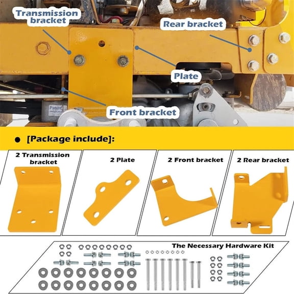 Hydro Bracket Kit for Hustler Raptor SD SDX Zero-Turn Mowers, Replaces 125255 552564 552565, 22-Piece Set