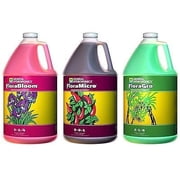 Hydro Crunch General Hydroponics Flora Series 1 Gallon - FloraGro, FloraBloom, FloraMicro