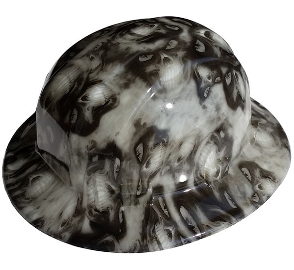 Hydro Dipped GLOW IN THE DARK Hard Hats Full Brim Style with Ratchet Suspensions