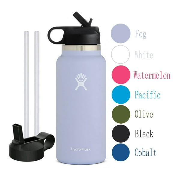 Hydro Flask 32OZ Wide Mouth 2.0 Water Bottle, Straw Lid, Multiple Colors - Fog