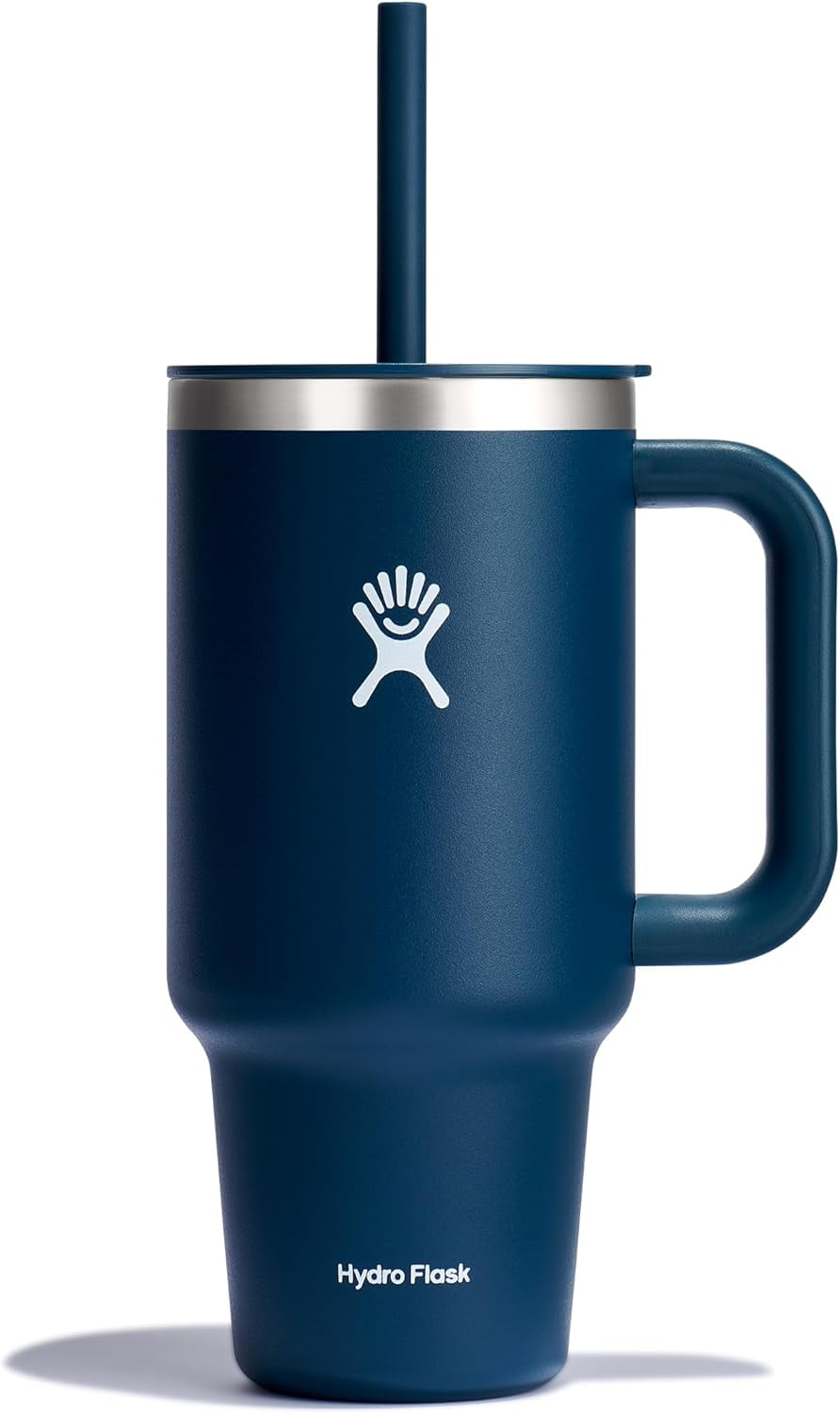 Indigo Stainless Steel Insulated Travel Tumbler with Handle and Straw