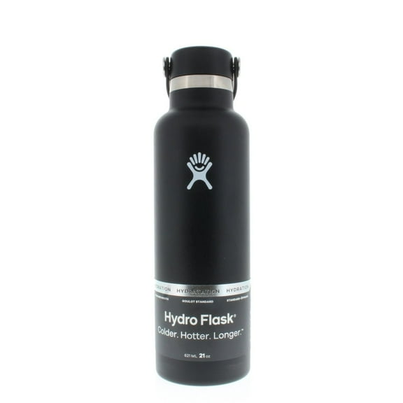 Hydro Flask Standard Mouth Water Bottle with Flex Cap Black 21oz/621ml