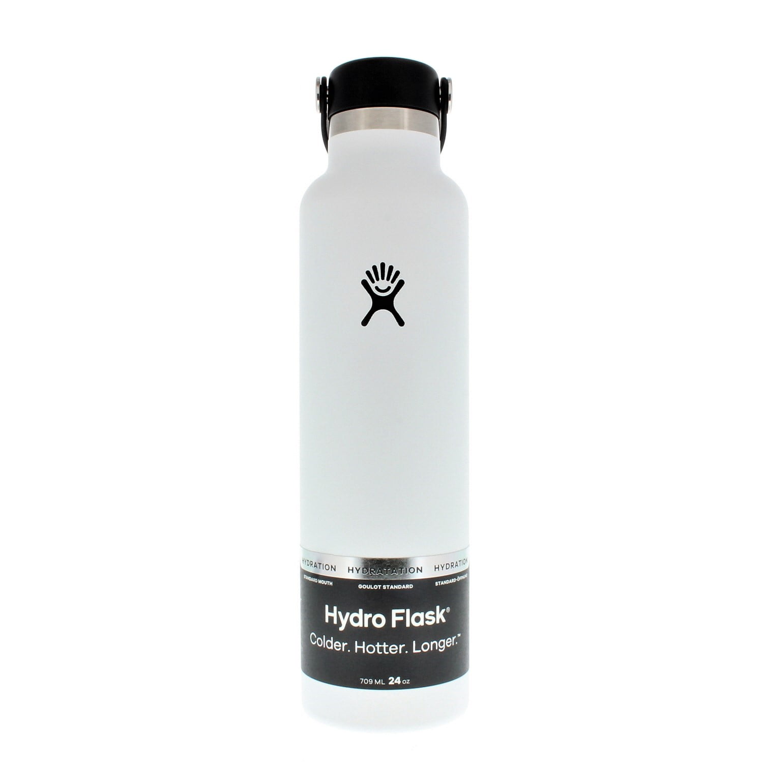 Hydro Flask 24 oz Water Bottle Stainless Steel, Vacuum Insulated with  Standard Mouth - Black 