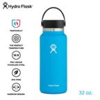 Hydro Flask Water Bottle 32oz. Wide Mouth Stainless Steel & Vacuum Insulated, with Flex Cap, Black