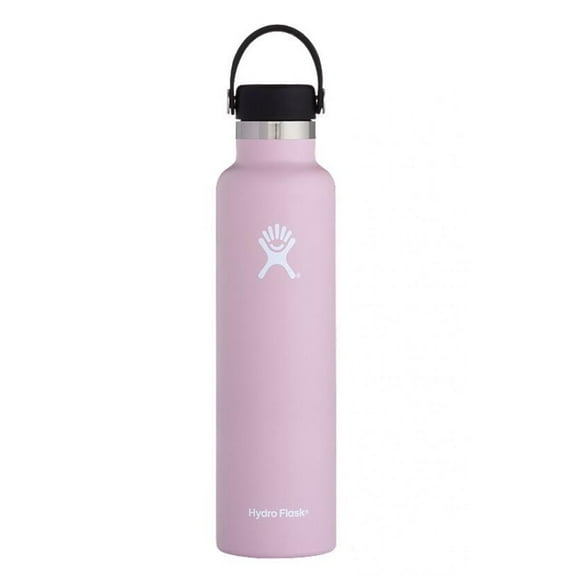 Hydro Flask Water Bottle - Stainless Steel & Vacuum Insulated - Standard Mouth 2.0 with Leak Proof Flex Cap - 24 oz, New Design - Lilac