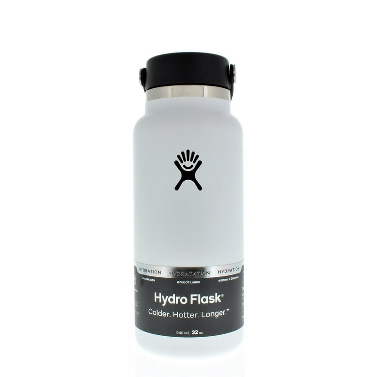 Hydro Flask 32 oz. Wide Mouth Flex Straw Cap Bottle White
