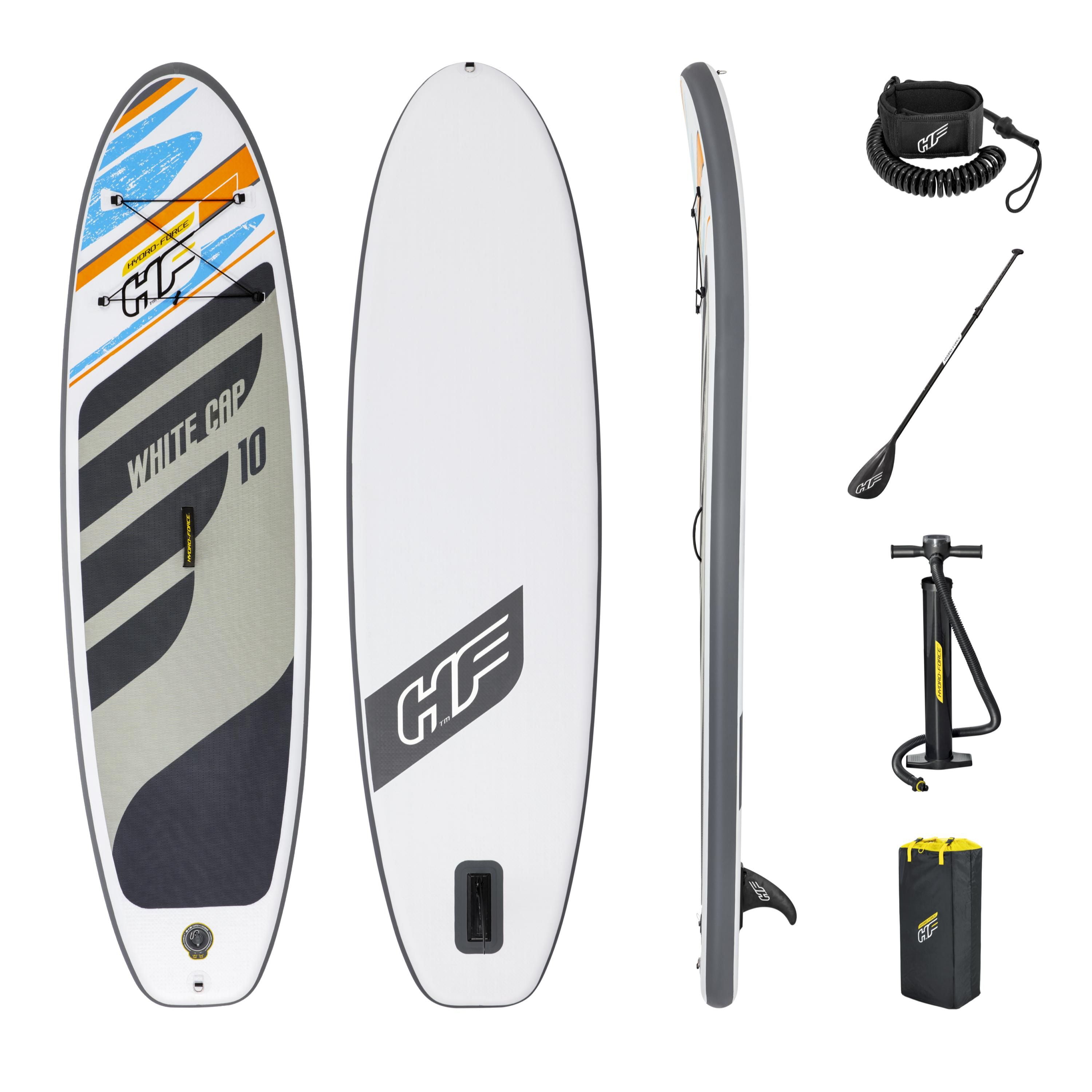 Hydro-Force Bestway 10 Ft. White Cap Inflatable Stand-Up Paddle Board Set