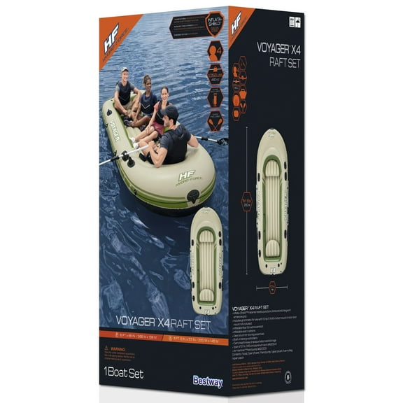 Hydro-Force Treck X3 Inflatable Raft Set, 3-Person, 137.8x57.09x19.29 Inches, Includes Oars & Pump