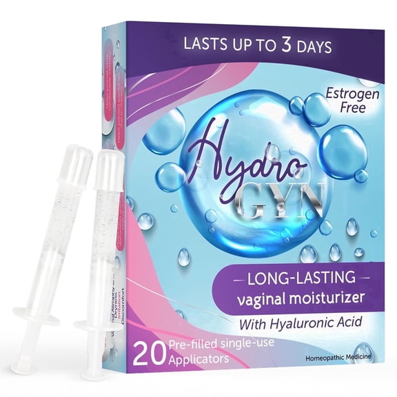 Hydro GYN Vaginal Moisturizer | Long Lasting for Vaginal Dryness & Irritation | Hyaluronic Acid & Vitamin E | Feminine Care Hormone Free | Pre and Post Menopausal I 20 Count