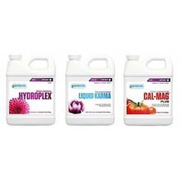 Hydro Galaxy Hydroplex Bloom 1 qt, Liquid Karma 1 qt, Cal-Mag Plus 1 qt