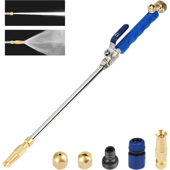 Hydro Jet High Pressure Power Washer, Pressure Washer Gun with Garden Hose End, Glass Window Cleaning Sprayer Extendable Garden Car Water Washing, Hydrojet Washer Nozzle (adjustable type + fan type)