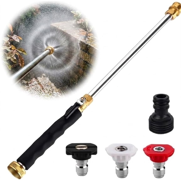 Hydro Jet Nozzle Power Washer Wand for Garden Hose with 2 Different Nozzles and Quick Connectors, Time and Labor Saving Performance for Car, Patio, Window Washing