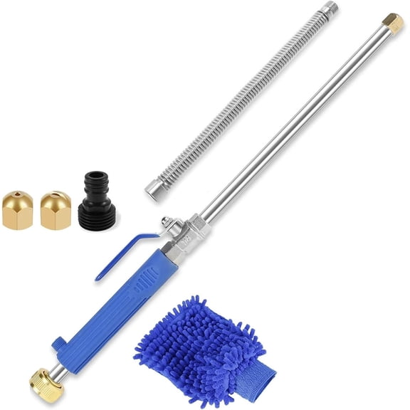 Hydro Jet Water Hose Nozzle Jet Nozzle Power Washer Portable with 2 Nozzles Metal Watering Spraying Tool Car Cleaning