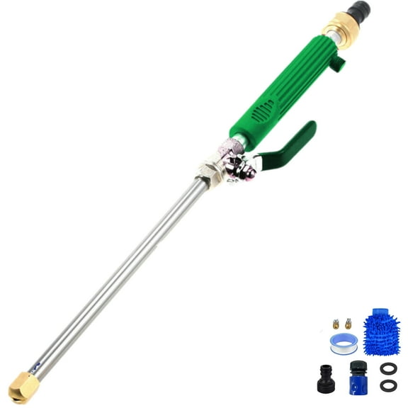 Hydro Nozzle 3000 Psi, Hydronozzle Power Nozzle High-Pressure, 2-in-1 Portable Power Washing Nozzles, With Connect Hose Fittings for Fence Cleaning Garden Watering (Green)