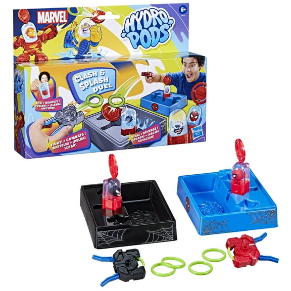 Hydro Pods Marvel Clash & Splash Duel Battle Set, Spider-Man Water Activated Surprise Toys, Ages 6+