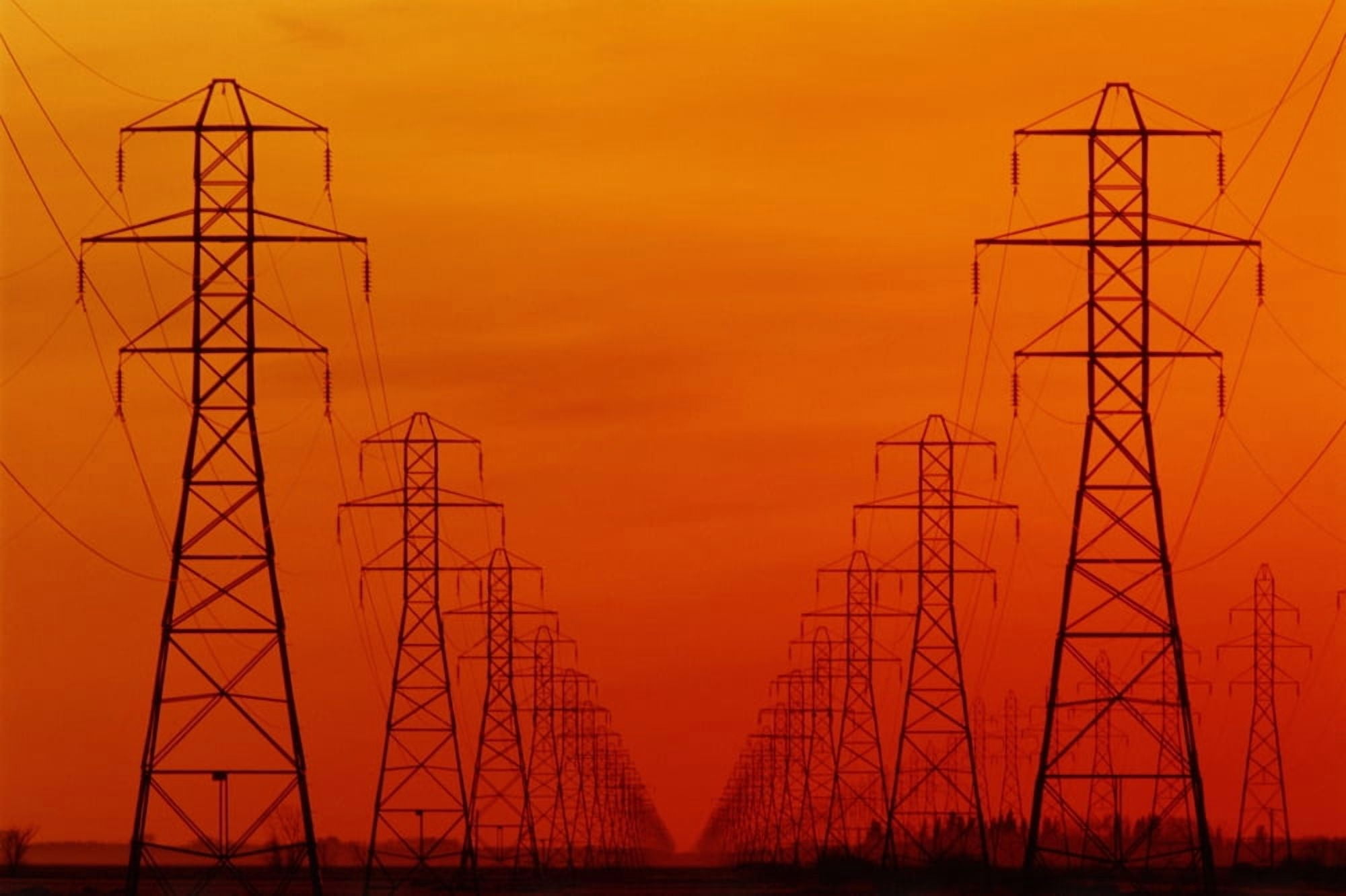 Hydro Power Lines And Towers Glass Manitoba Canvas Art - Mike Grandmaison Design Pics (18 x 12)